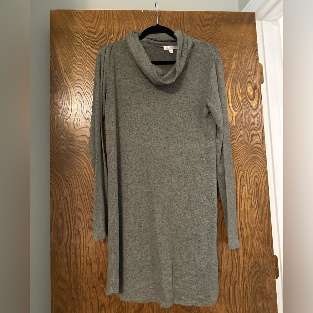 Nine Britton Heathered Green Cowl Neck Dress